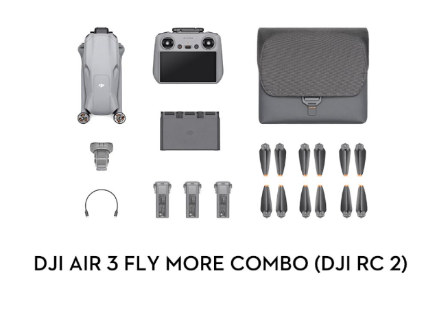 DJI Air 3 - Medium Tele & Wide-Angle Dual Primary Cameras | 46-Min Max Flight Time | Omnidirectional Obstacle Sensing