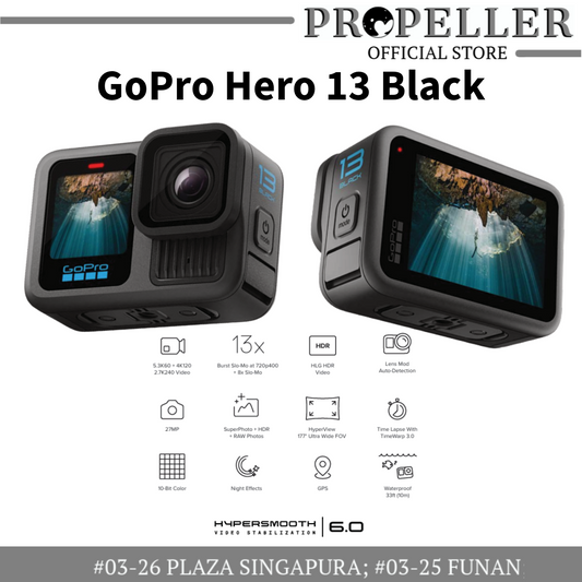 GoPro Hero 13 Black(Pre-Order)- Video 5.3K60/ Photo 27MP/ Burst Slow-Mo 720p400