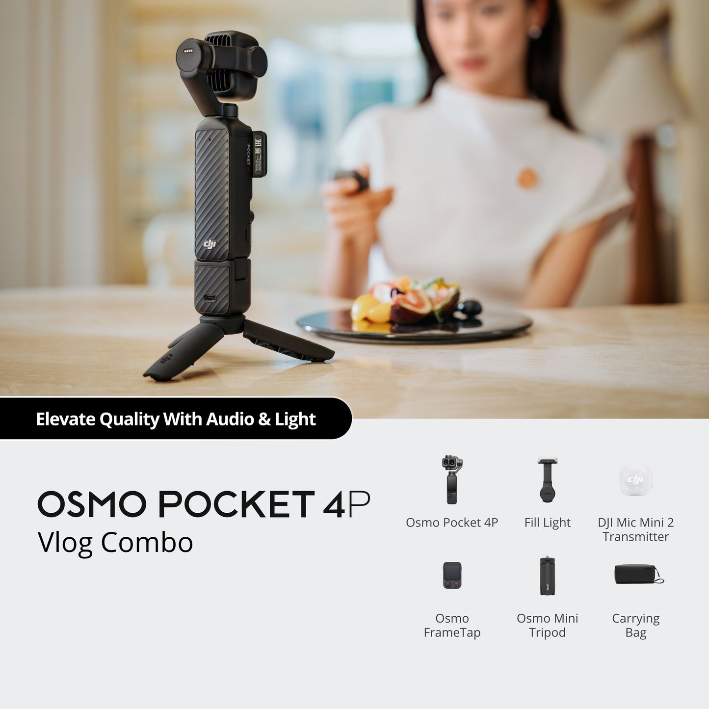 PRE-ORDER 60 DAYS【New】DJI Osmo Pocket 4P - Pocket Camera | 4K/240fps Slow Motion | New 1" CMOS | Cinematic Colours | 60mm Med-Tele Lens