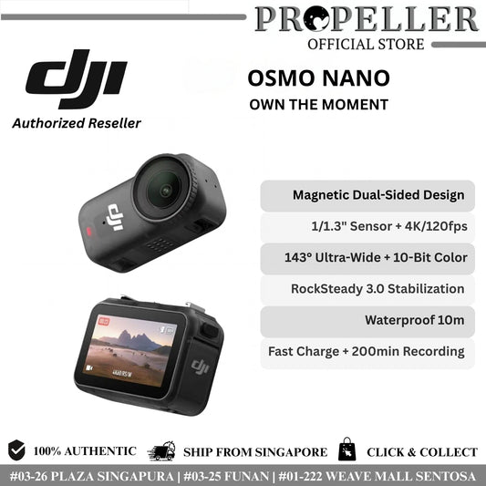 DJI Osmo Nano - Wearable Camera For Versatile Perspectives | Super Fast Charge | 4K/60fps | Dual-Sided Magnetic Design