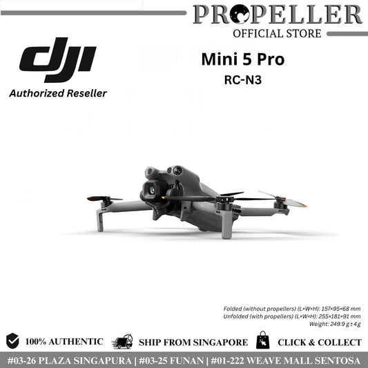 DJI Mini 5 Pro - 1-Inch Large CMOS Camera Drone | 42GB Built-In Storage | 225° Gimbal Rotation | ActiveTrack 360°