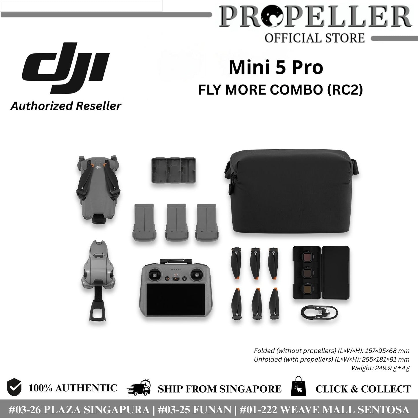 DJI Mini 5 Pro - 1-Inch Large CMOS Camera Drone | 42GB Built-In Storage | 225° Gimbal Rotation | ActiveTrack 360°