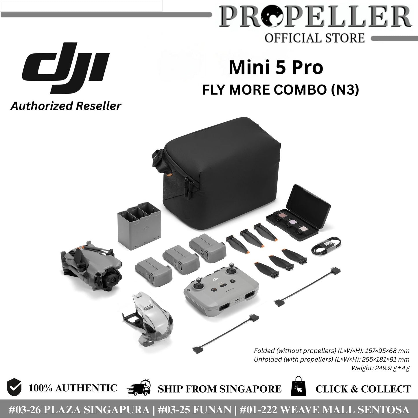 DJI Mini 5 Pro - 1-Inch Large CMOS Camera Drone | 42GB Built-In Storage | 225° Gimbal Rotation | ActiveTrack 360°