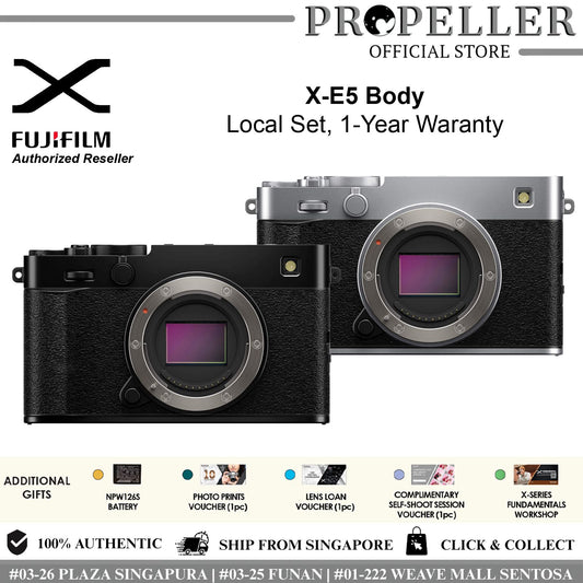 Fujifilm X-E5 Mirrorless Camera (Body / with Kit Lens) — 40MP • 7-Stop IBIS • 4K/6.2K Video Local Set 1 Year Warranty"