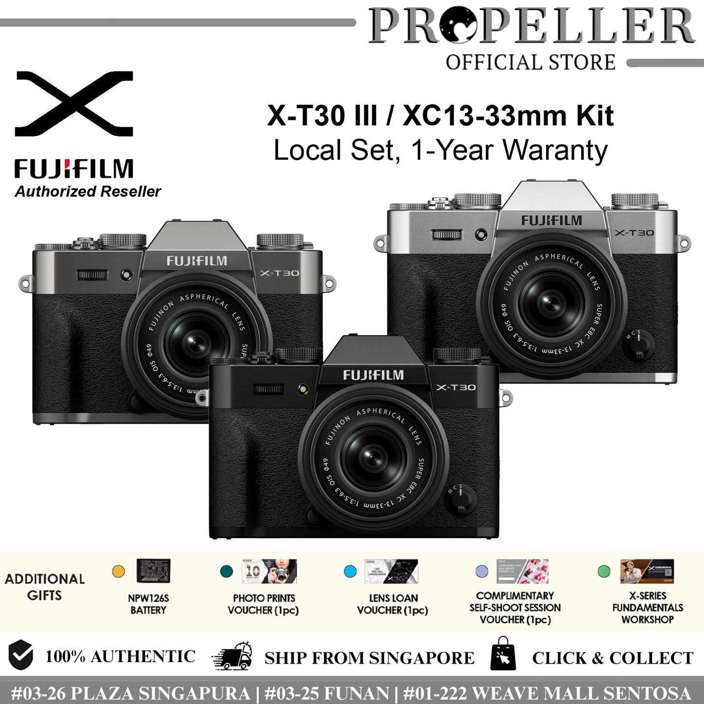 FUJIFILM X-T30 III Mirrorless Camera Local Set 1 Year Warranty"