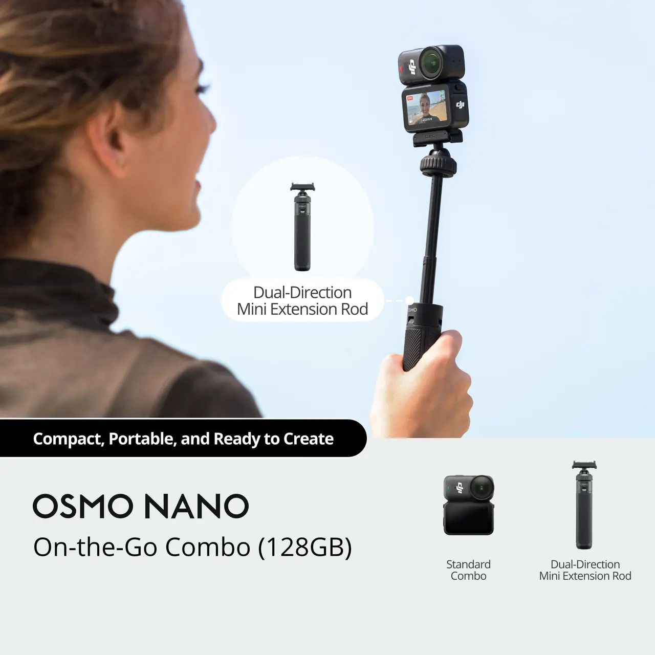 DJI Osmo Nano - Wearable Camera For Versatile Perspectives | Super Fast Charge | 4K/60fps | Dual-Sided Magnetic Design