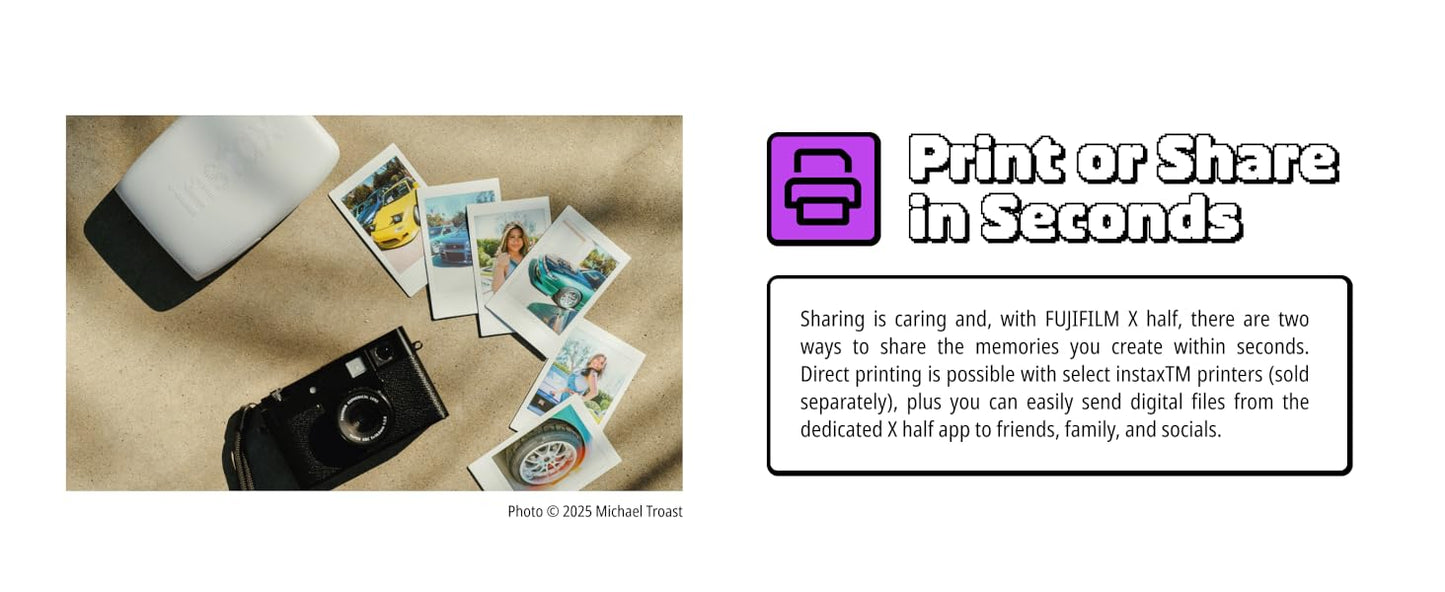 Fujifilm X Half Premium Compact Camera – 1" Sensor | Retro Design | 2-in-1 Mode | Film Simulation | Wi-Fi