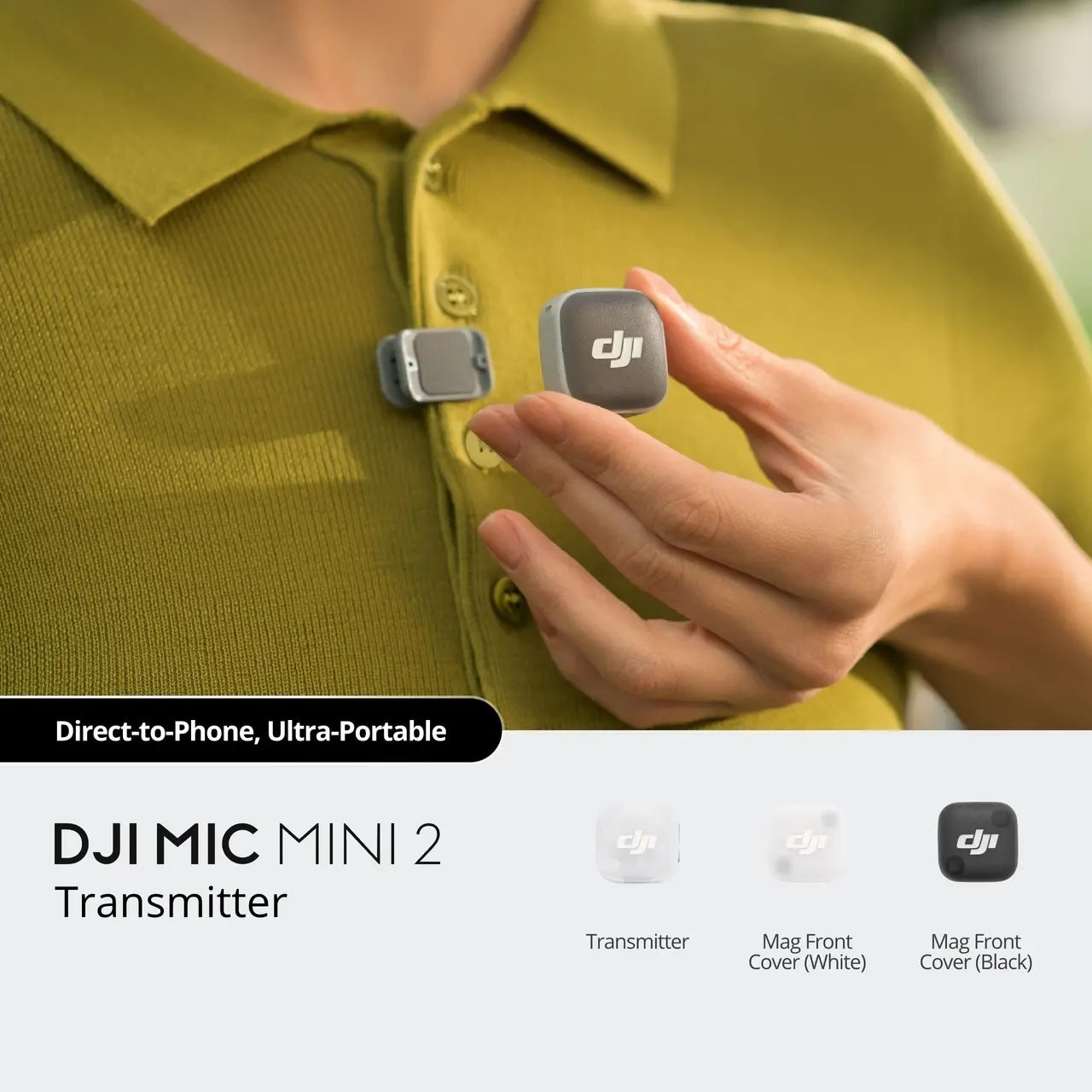 DJI Mic Mini 2 - Featherlight 11g Transmitter, 48-Hour Total Battery, 11.5-Hour Single Use Recording, Simplified Pro Audio, Plug Play, Creator-Friendly Controls.