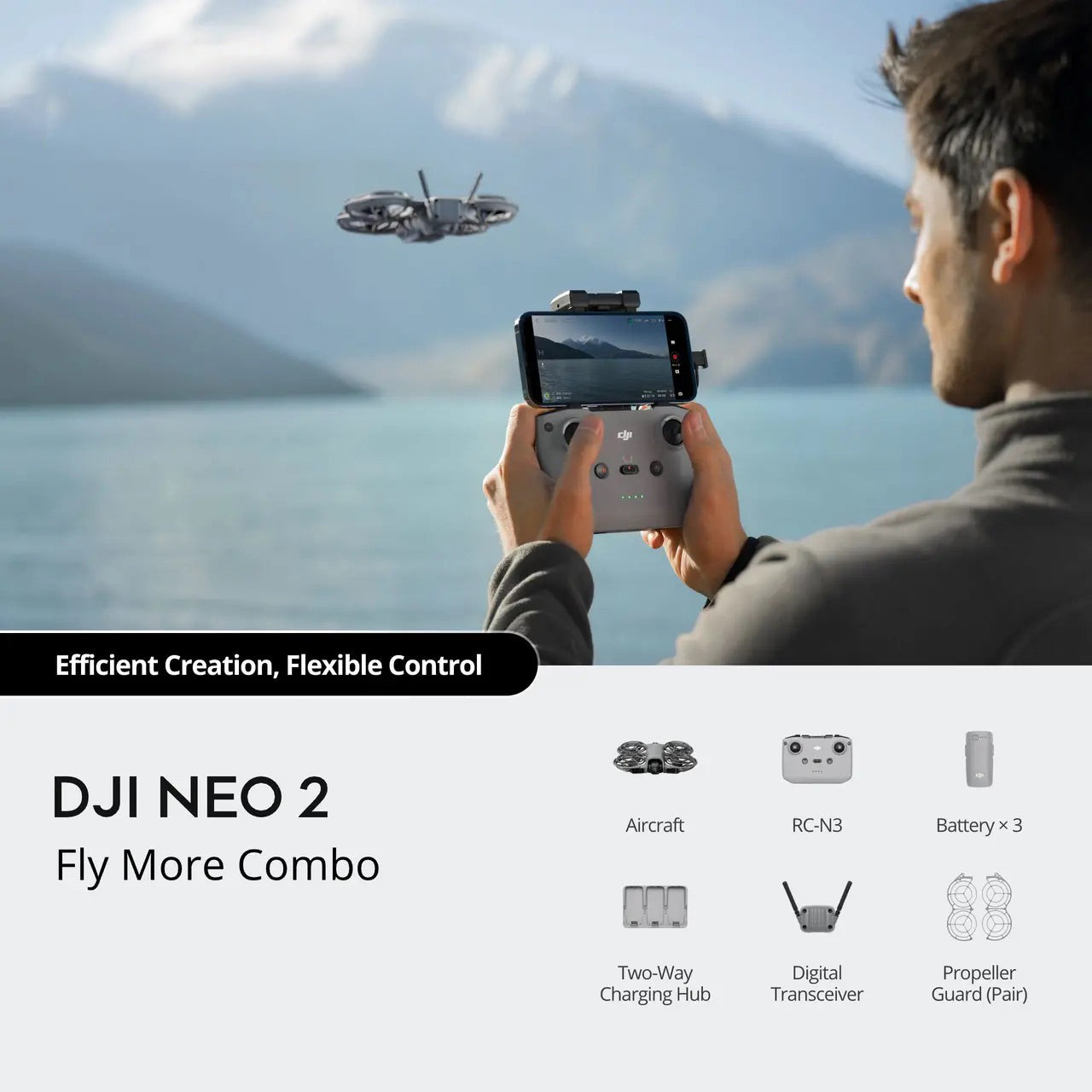 DJI Neo 2 – Compact Smart Drone with 4K Camera, Gesture Control, ActiveTrack & Obstacle Sensing