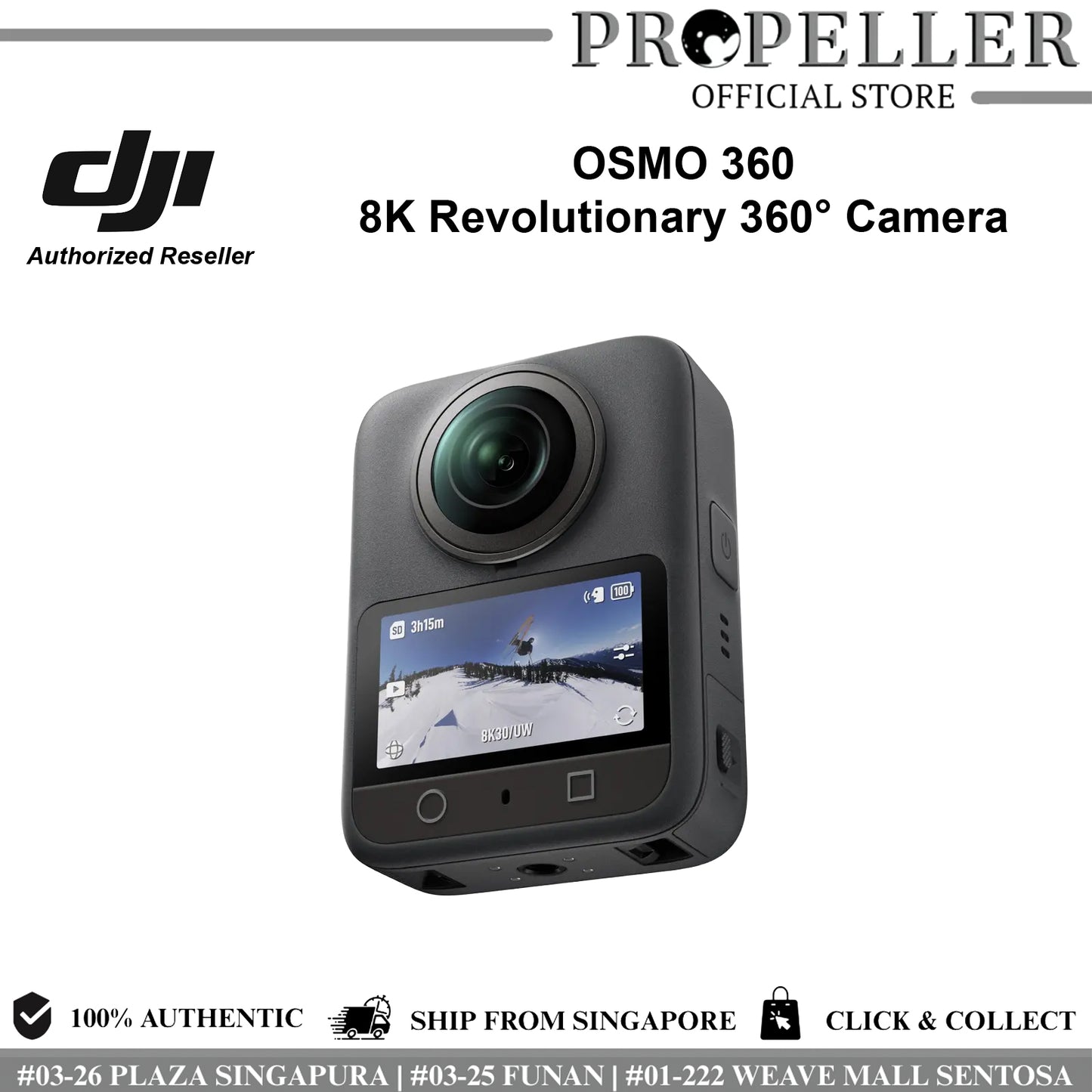 DJI Osmo 360 - 8K Revolutionary 360° Camera | 1" Equivalent 360° Image Field | 105G Built-In Storage | Multi-Platform Editing Support | Super Night Mode