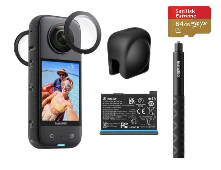 Insta360 X3 (Pre-Order)- Waterproof 360 Action Camera with 1/2" 48MP Sensors, 5.7K 360 Active HDR Video, 72MP 360 Photo, 4K Single-Lens